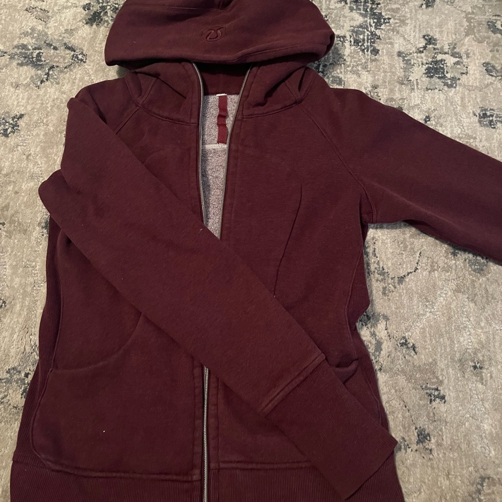Lululemon Athletica Red Full-Zip Hooded Jacket